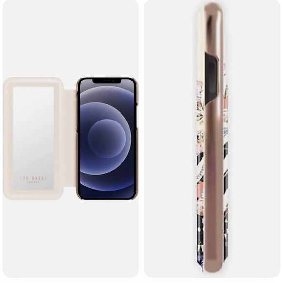 Ted Baker iPhone 13 PRO Case Folio Floral Mirror Slim Protective, Densee - Picture 3 of 6